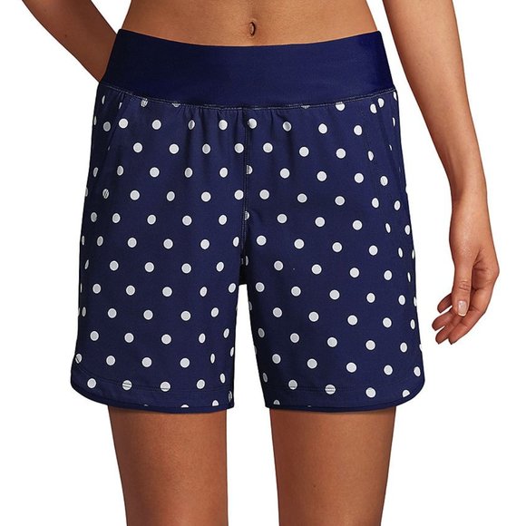 Lands' End 5-inch Petite Quick Dry Swim Shorts - Picture 1 of 6